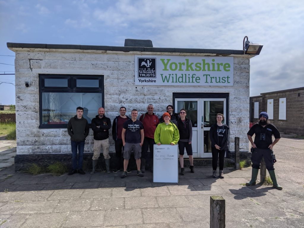 A group shot of the University of Hull and Yorkshire Wildlife Trust team who are working on the Oyster project